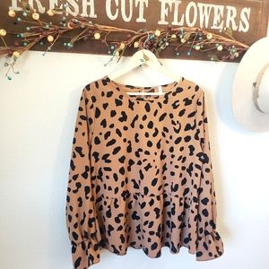 MTS Leopard Long Sleeve Blouse